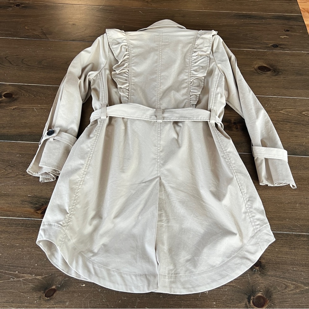 Joie Beige Ruffle Trench Coat - Picture 6 of 10